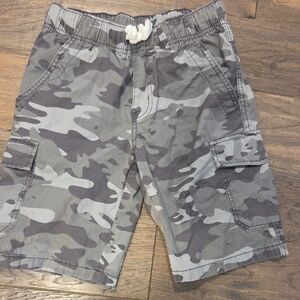 Gray Camouflage Kids Cargo Shorts